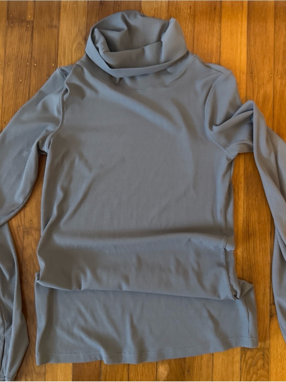 FP Movement by Free People Gray Long-Sleeve Ribbed Turtleneck Bodysuit